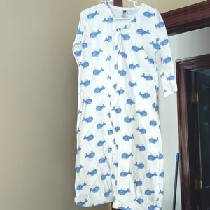 GAP White and Blue Whale Nightgown Pajamas